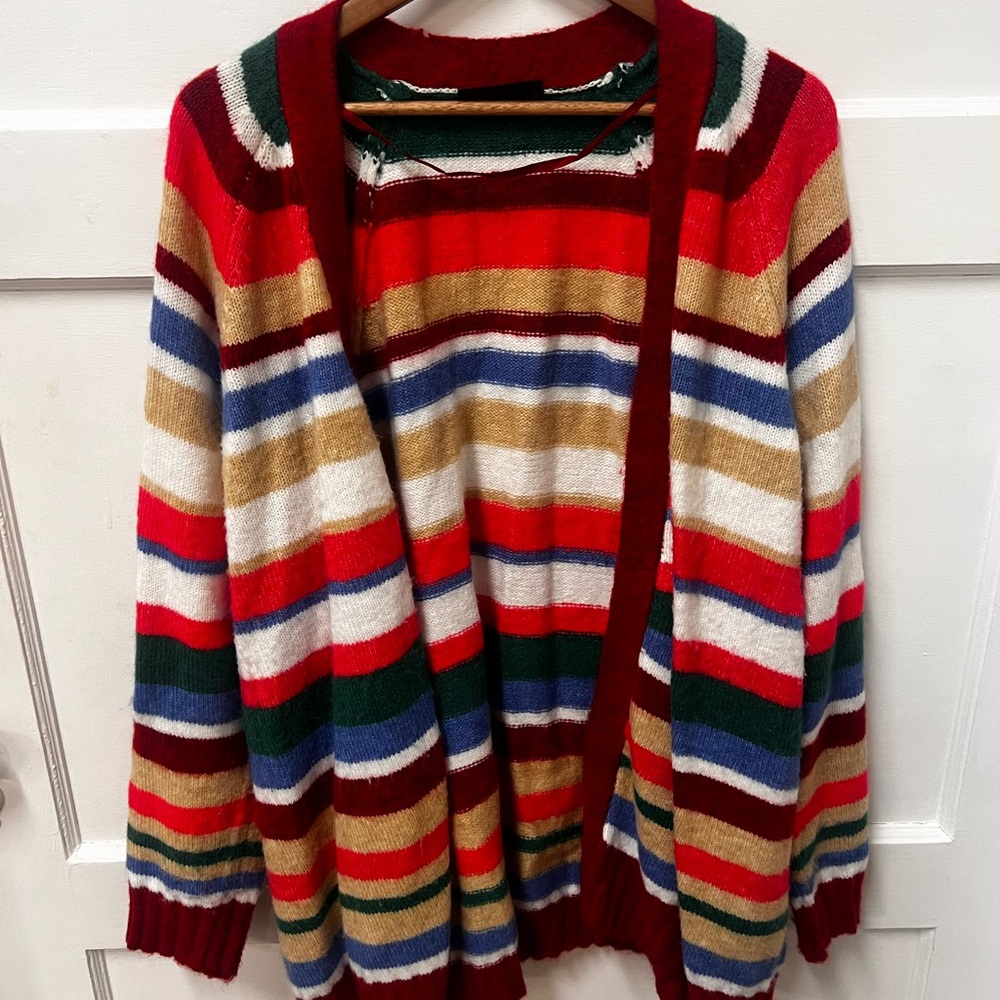 Lane Bryant Colorful Striped Cardigan
